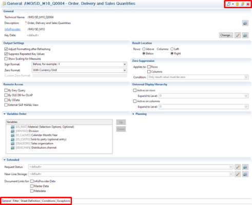 Comparison SAP BEx Query Designer.