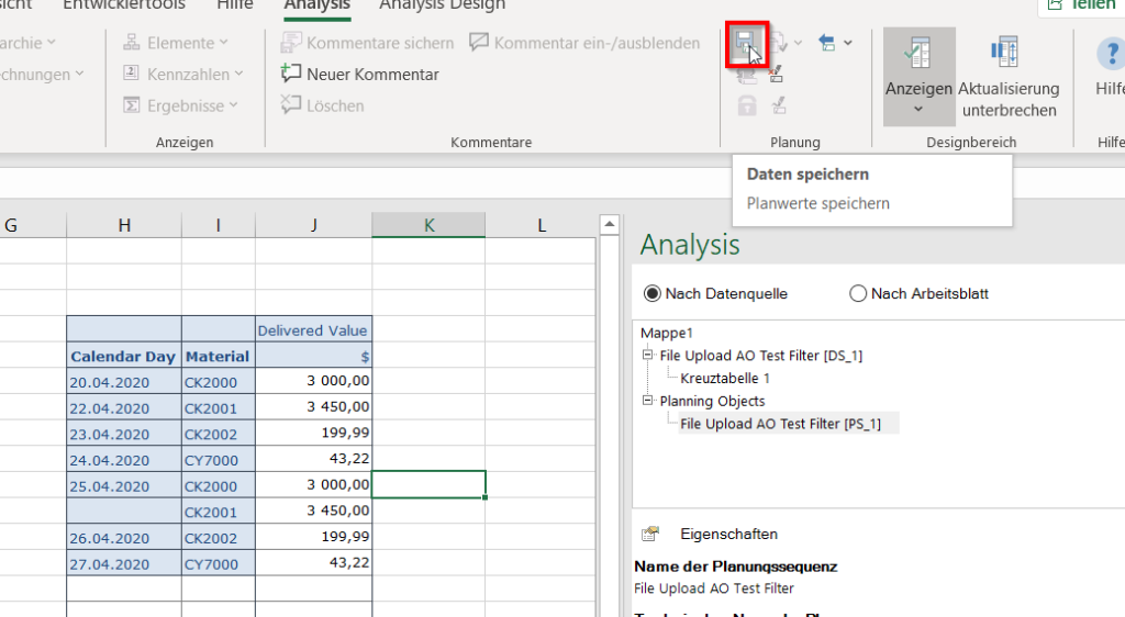 CSV file into SAP.