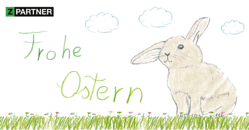 Frohe Ostern @ZPARTNER. Ostern 2021 mit Bild vom Osterhasen